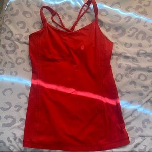 RED LULULEMON RACER BACK TOP